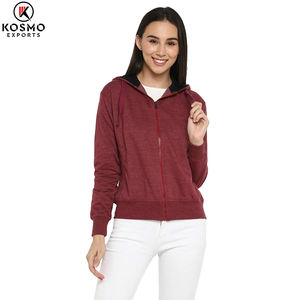 Sudadera con capucha de manga larga para mujer Cremallera personalizada Impresión de logotipo Ropa de invierno con Capucha forrada - Product Image 3