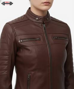 Chaqueta de Pana con Cierre y Cuello Camisero para Mujer, Talla Grande, Color Sólido, Otoño Invierno, Chaquetas de Cuero Personalizadas a la Moda - Product Image 5