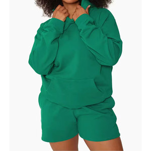 Ensemble sweat-shirt et short pour femme, look décontracté quotidien, été, ensemble sweat-shirt et short pour femme, style streetwear tendance - Product Image 1