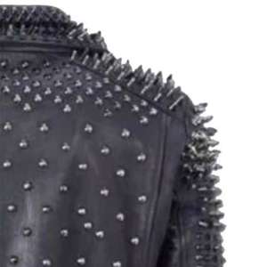 Veste en cuir d'agneau de style punk faite à la main sur mesure pour homme, vintage, respirante, mode d'hiver, cloutée, vente chaude, meilleure vente - Product Image 2