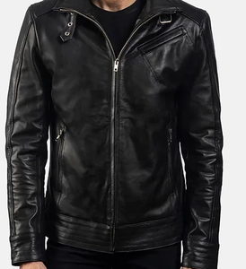 แจ็กเก็ตหนังแท้สำหรับผู้ชายแจ็คเก็ตหนังแท้ย้อมสีล้วนสำหรับฤดูหนาว - Product Image 5