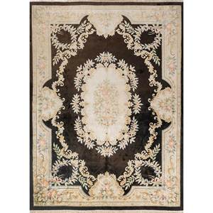 Gulmarg Beige Brown Hand Knotted Silk Rug Floral Living Carpet for Hallway Rectangle Puzzle Design for Bedroom Use-Pae-6380 - Product Image 1