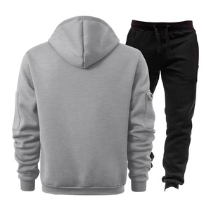 Sweats à capuche 2 pièces pour hommes Survêtement Survêtements Joggers 2 pièces 2025 Hiver Couleur unie Workout Sweat Set Running Joggers - Product Image 2