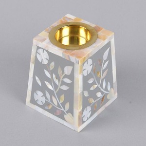 Aaliyan impex เตาเผาธูปหอมสีขาวมุกฝังกระดูก - Product Image 4