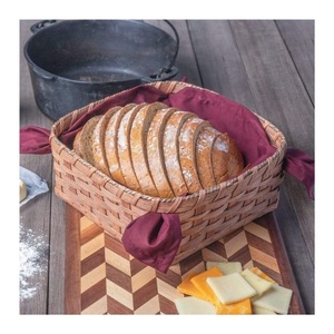 2024 Trending Rectangle Smart Bread Saving Weaving Handmade Storage <b>Baskets</b> Cotton Rope <b>Egg</b> Bread Picnic Food <b>Basket</b> Organizer - Product Image 2