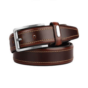 Factory Classic Genuine Custom Leather <b>Belt</b> <b>for</b> <b>Men</b> Casual Cow Hide Alloy <b>Buckle</b> Durable Adult Size - Product Image 5