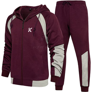 Low MOQ Winter Hooded Casual Men Fleece Tracksuit 100% Cotton Breathable Eco-Friendly Lightweight - Product Image 5