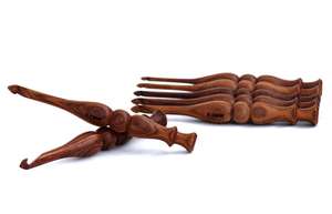 Juego de ganchos de ganchillo de palisandro de 13 hilos para ganchillo Figura de Lichtenberg grande de madera Hilo de ganchillo de resina - Product Image 3