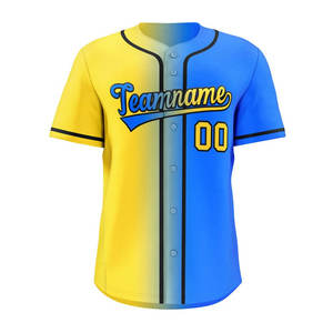 Meilleure chemise de Baseball personnalisée OEM, vente en gros, bande de Sublimation en coton, Logo brodé, uniforme de Baseball - Product Image 5