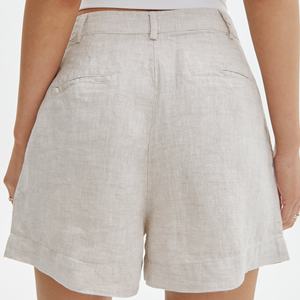 กางเกงกีฬาขาสั้นแบบลำลองของผู้หญิงกางเกงร้อนทรงหลวมแบบผูกเชือกยางยืดสำหรับโยคะ & วิ่งลวดลายและกระดุมตกแต่ง - Product Image 2