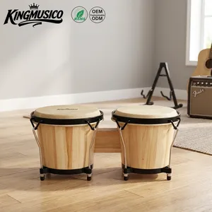 Bongó <span class=keywords><strong>de</strong></span> Madera Sólida Natural <span class=keywords><strong>de</strong></span> 6 y 7 Pulgadas con Parche <span class=keywords><strong>de</strong></span> Piel <span class=keywords><strong>de</strong></span> Oveja, Tambor <span class=keywords><strong>de</strong></span> Mano, Percusión Orff, Bongós para <span class=keywords><strong>Clases</strong></span> <span class=keywords><strong>de</strong></span> Música, Venta al Por Mayor - Product Image 1