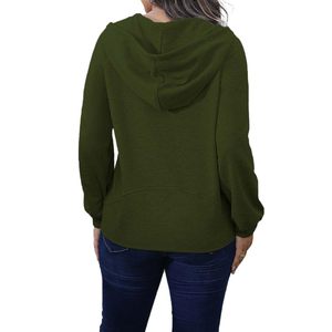 Sudaderas con capucha de la mejor calidad para mujer con hombros caídos 35% poliéster 65% algodón polar pesado elegante verde oliva sudaderas con capucha para damas - Product Image 6
