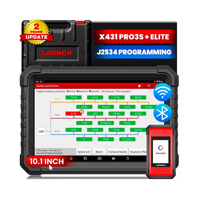 X431 Pro3s + V5.0 Elite Bidirectional Scanner Android 10.0, OBD2 Diagnostic Tool for Cars/Trucks, ECU Coding/Key Programming
