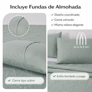 Parure de lit MANEMI pour la mi-saison, couvre-lit avec 1 ou 2 taies d'oreiller incluses - Product Image 4