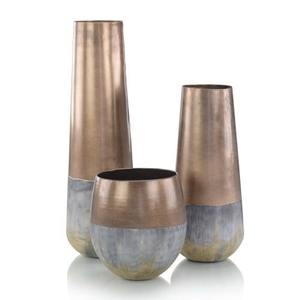 Vente chaude Métal Fleur Vase Différentes Finition En Aluminium Texturé Bouteille Tendance Conception pour La Maison De Noce Décoration - Product Image 4
