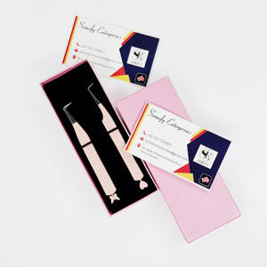 แหนบต่อขนตาปลอมทำจากสเตนเลสสตีลปลายต่อขนตาดีไซน์รูปผีเสื้อรูปหัวใจสามารถปรับแต่งโลโก้ได้สีชมพูสีเงิน - Product Image 5