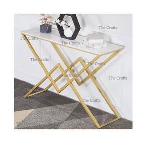 Table à café et thé au design attrayant en métal et marbre Table à manger couleur or pour mariage et fête - Product Image 4