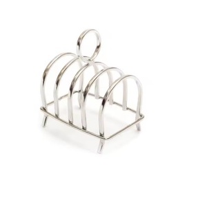 Support de porte-toast en métal luxueux pour pièces de pain de petit déjeuner accessoires de cuisine stockage à domicile porte-toast en métal argenté - Product Image 3