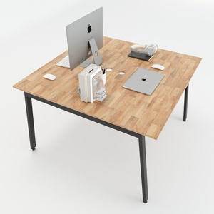 โต๊ะทำงานแบบคลัสเตอร์ Aton Concept HBAT013 รุ่นมินิมอล ขนาด 120x120 ซม. ลายไม้เมลามีน ขาเหล็ก ต้องประกอบเอง เฟอร์นิเจอร์สำนักงาน - Product Image 3