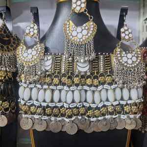 2025 Style traditionnel afghan collier boucles d'oreilles ensemble vente chaude nouveaux bijoux anciens colliers faits à la main boucles d'oreilles ensembles de bijoux - Product Image 1