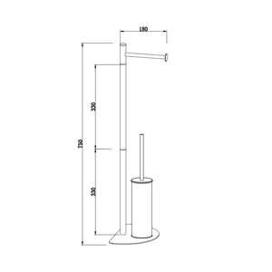 Portarrollos de Papel Higiénico y Soporte para Escobilla con Base de Media Luna Cromada, Accesorios para Baño - Product Image 4