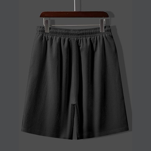 Conjunto de dos piezas informal de verano para hombre, camisa de manga corta abotonada de color sólido y pantalones cortos de cintura elástica, atuendo transpirable - Product Image 3