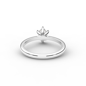 Bague de fiançailles et de mariage solitaire en diamant de laboratoire de taille ovale certifié IGI en or blanc/rose et jaune 14 carats - Product Image 4