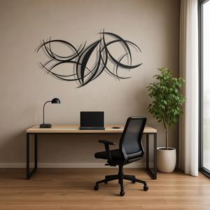 Décoration murale moderne en métal fabriquée à la main Sculpture en fer unique Accent de maison élégant pour salon chambre bureau - Product Image 5