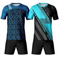 Maillot de football/soccer personnalisé, respirant, à séchage rapide, léger, col rond, imprimé par sublimation, uniforme OEM 100% polyester unisexe