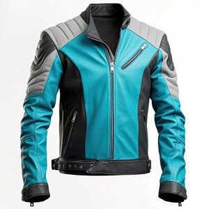 Men's Quilted Woolen <b>Jacket</b> Turquoise Blue Black O-Neck Collar Button Formal <b>Racer</b> Winter <b>Jacket</b> OEM Service Available - Product Image 1