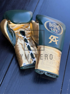 Guantes de Boxeo de Cuero Genuino Personalizados de Primera Calidad, con Cordones, Dedos Completos, Correa Ajustable con Gancho y Bucle para la Muñeca, para Entrenamiento en Gimnasio - Product Image 3