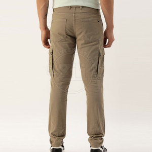 Pantalon cargo décontracté léger pour homme avec design personnalisable, service OEM, lavage foncé - Product Image 3