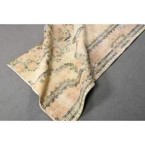 3.2x5.2 ft Turkish Rug, Vintage Rug, <b>Yellow</b> Floral <b>Wool</b> Rug - Product Image 4