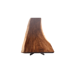 Table basse moderne en bois de suar massif avec plateau en bois naturel et pieds en métal noir pour salon hôtel - Product Image 6