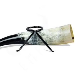 Cuerno para beber vikingo de búfalo hecho a mano, artesanías naturales pulidas para cerveza, vino, bebida, uso para Bar, Hotel o decoración de club en casa - Product Image 1