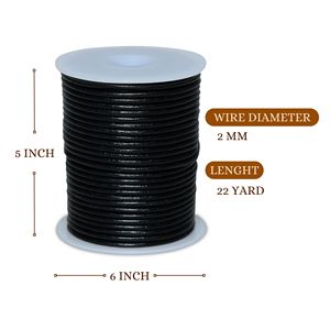 Cordon rond en cuir véritable de 2 mm - Non-cassable, écologique, longueur 20 m pour la fabrication d'accessoires de bijoux, les techniques de nouage et de tressage - Product Image 3