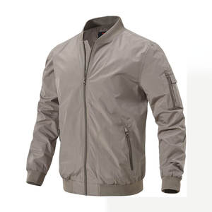 Blouson bombardier d'hiver taille XL pour hommes fermeture éclair mince respirant style de rue nouveau design en cuir polaire enduit toile chaude - Product Image 6