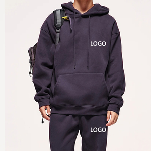 Survêtement pour homme à capuche décontracté uni en coton lourd 100% taille plus respirant séchage rapide impression de logo personnalisée - Product Image 1