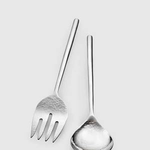 Cuillère et fourchette Vaisselle de mariage Poignée aspect poisson Serveur à salade Cuillère Serveur à salade Poignée design plaquée argent - Product Image 4
