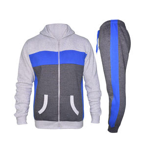 Chándales de buena calidad para hombre, ropa de entrenamiento de lana de algodón con cremallera de talla grande Multicolor, chándales para correr con bolsillo - Product Image 1
