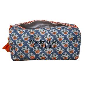 Vintage Handmade Bohemian Quilted 100% Cotton Cosmetic Organizer <b>for</b> <b>Bag</b> Set 3-Piece Reusable Small Makeup Pouches Unisex - Product Image 5