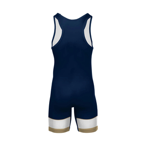 Combinaison de lutte unisexe bleu uni sans manches, haut de sport ajusté, uniforme de sport pour adulte, tenue d'entraînement professionnelle - Product Image 4