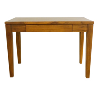 Bureau de style nordique moderne, durable et éco-responsable, avec pieds coniques, en teck, 1 tiroir, bois légal indonésien certifié