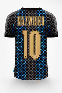 Camiseta de Fútbol Sublimada Personalizada para Hombre, Cuello en V, Manga Corta, Azul, Número 10, Absorbe la Humedad, Ajuste Atlético, Uniforme de Equipo - Product Image 2