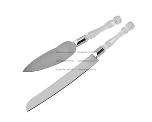 Servidor de Pastel de Acero Inoxidable con Mango Acrílico, Estilo Elegante, con Logotipo Personalizado, Herramientas Esenciales para Pastel de Bodas, Juego de Servidores de Acero Inoxidable - Product Image 6