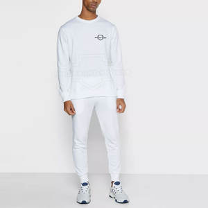 Survêtement personnalisé en coton pour homme, pantalon de jogging et Jersey, tenue décontractée, col rond - Product Image 1