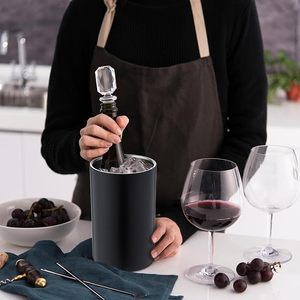 Seau à vin isotherme portable 750 ml pour <span class=keywords><strong>champagne</strong></span> et bouteilles de vin, refroidisseur de boissons en acier inoxydable, accessoires pour <span class=keywords><strong>le</strong></span> vin - Product Image 2