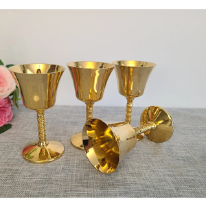 Handmade Brass Wine Goblet Engraved Vintage Chalice Metal Drinking Cup Antique Barware Wedding Gift Decorative <b>Drinkware</b> - Product Image 4