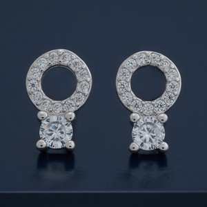 Geometric 18K Gold Vintage Trendy Earrings-92.5 <b>Silver</b> <b>Stud</b>/Drop Earrings - Product Image 1