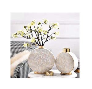 แจกันดอกไม้ดีไซน์โบราณชุดแจกันทำจากอะลูมิเนียมและไม้ถูพื้น2ขนาดแตกต่างกันในราคาไม่แพง - Product Image 1